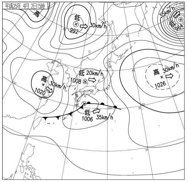 １５時の天気図