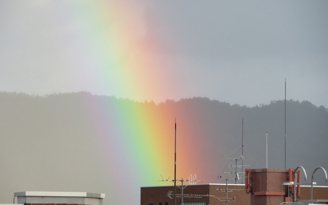 同志社大学に出現した虹 同志社大学に出現した虹